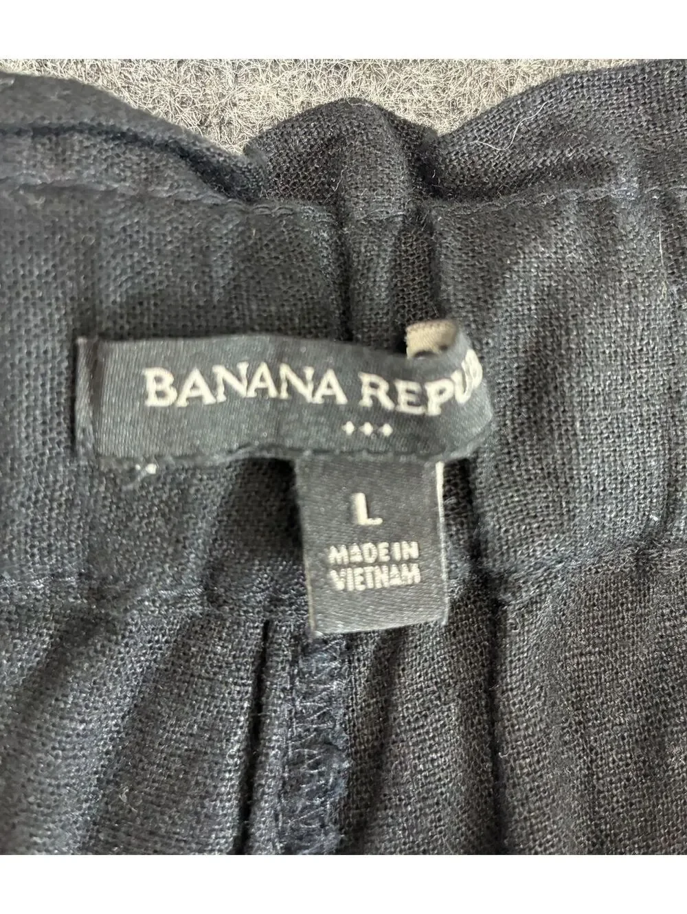Womens Banana Republic Black Linen Shorts Size Large Tall Length